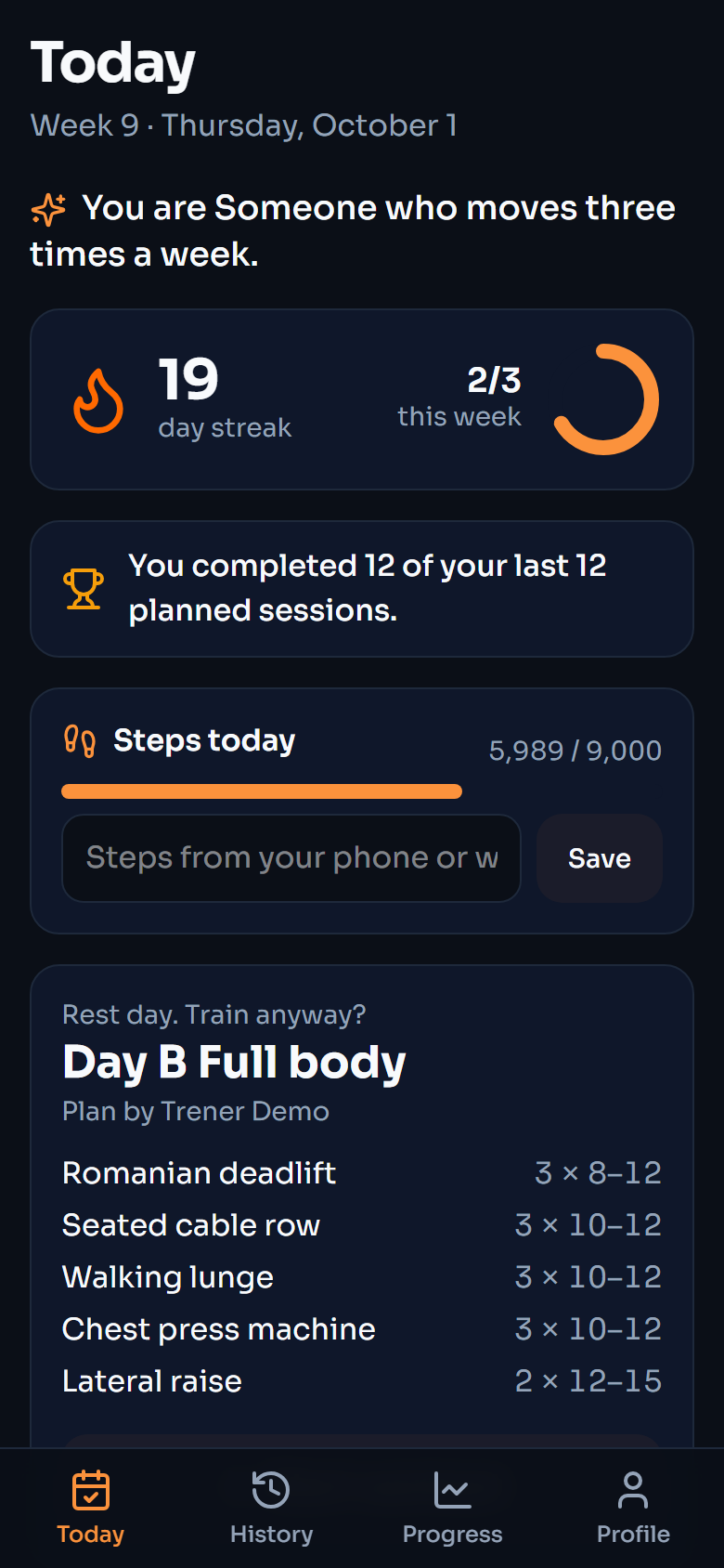 Today: your plan and streak